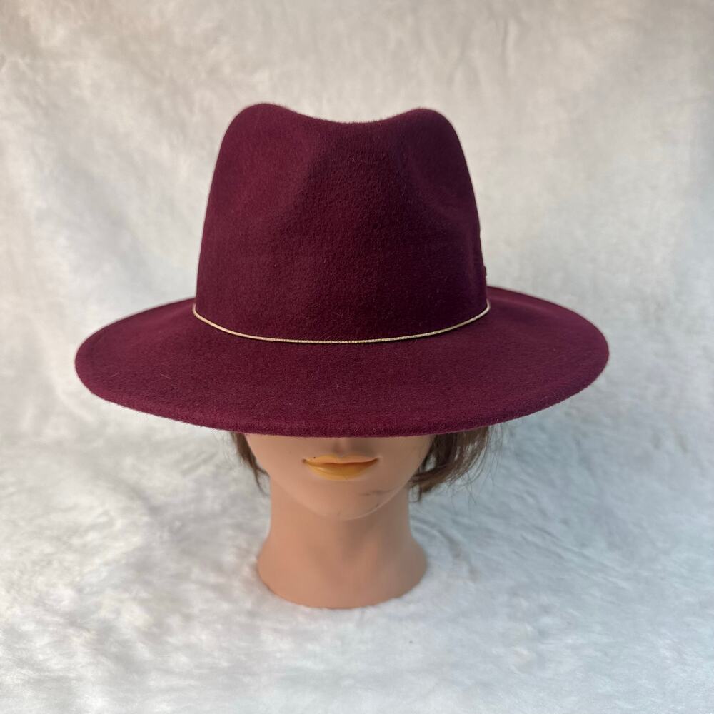 Vince Camuto 100% Wool Wide Brim Fedora Hat – Burgundy – New